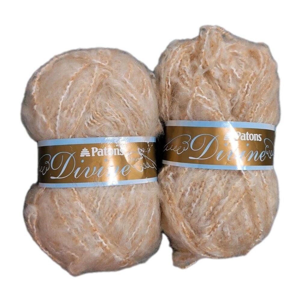 Patons DIVINE Yarn Acrylic Mohair Wool Soft Earth 72011 3.5 Oz 142 Yds 2 Skeins